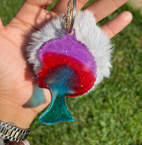 Rainbow Butterfly Keychain / Colorful Afro Queen Keychain - Asia Ashtrays